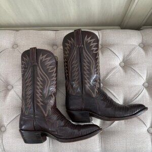 Dan Post Men's Exotic Lizard / Leather Western Style Cowboy Boots Size 10.5 D